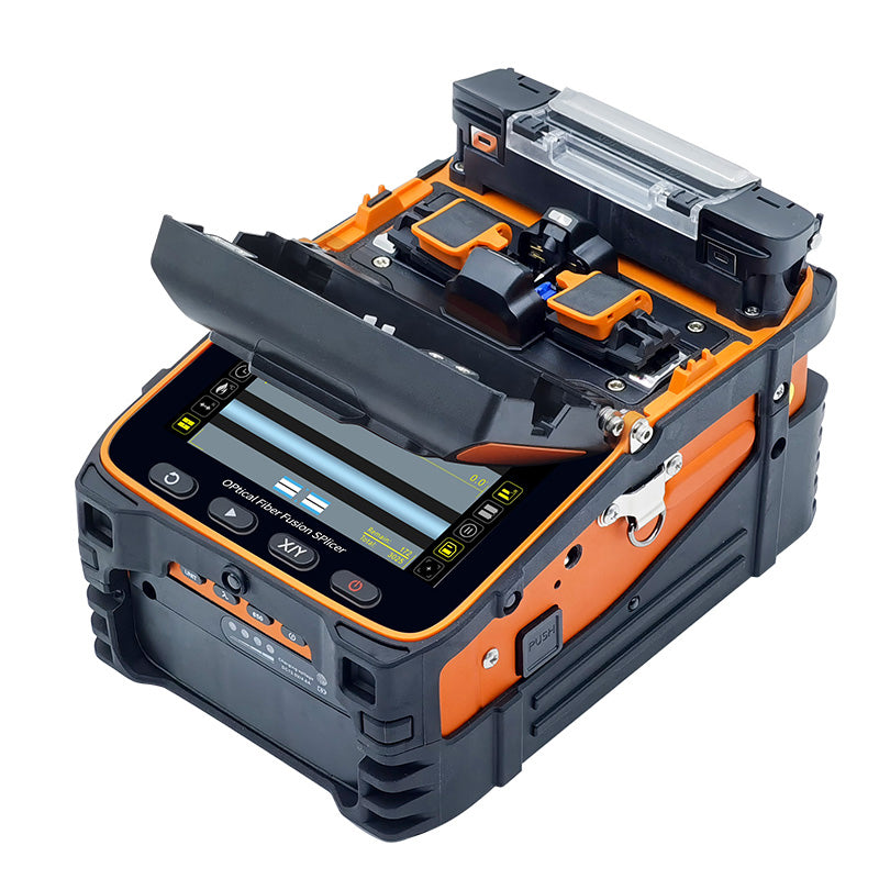 Empalmadora de Fibra Óptica (Fusionadora) Signal Fire AI-9 con VFL y OPM Integrados (Alineación por Núcleo, 6 Motores)