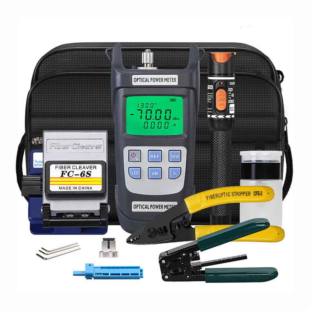 Kit de Herramientas de Fibra Óptica FTTH con OPM y VFL (10 KM)