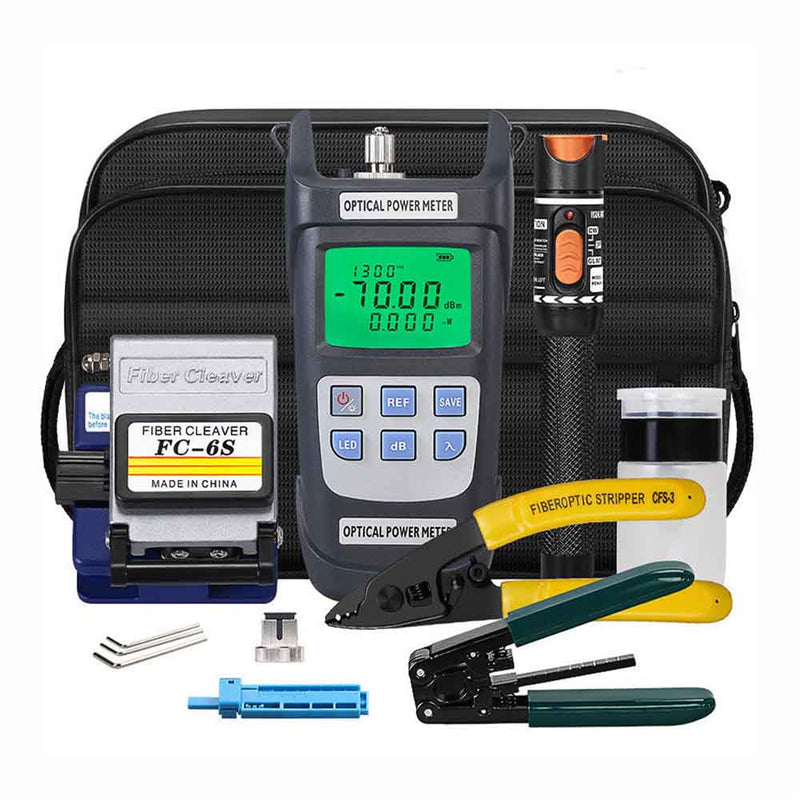 Kit de Herramientas de Fibra Óptica FTTH con OPM y VFL (10 KM)